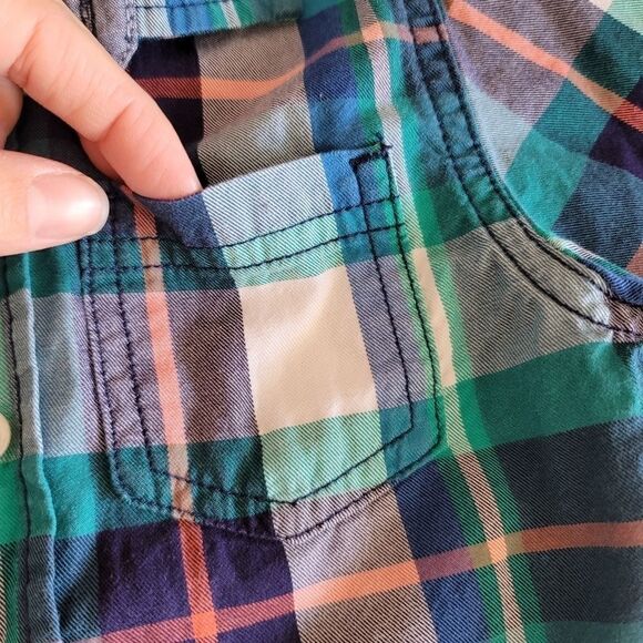 Plaid button up dress shirt contrasting hems cool - Picture 4 of 6